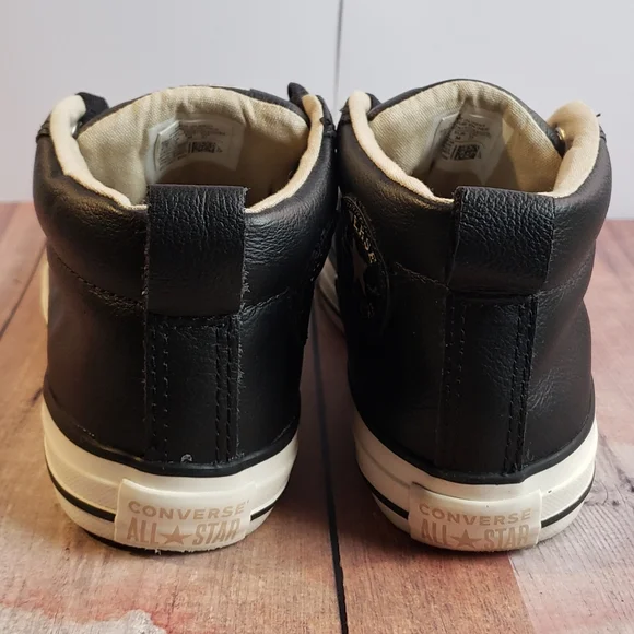 Leather Black Converse Junior Sneakers - Picture 6 of 16